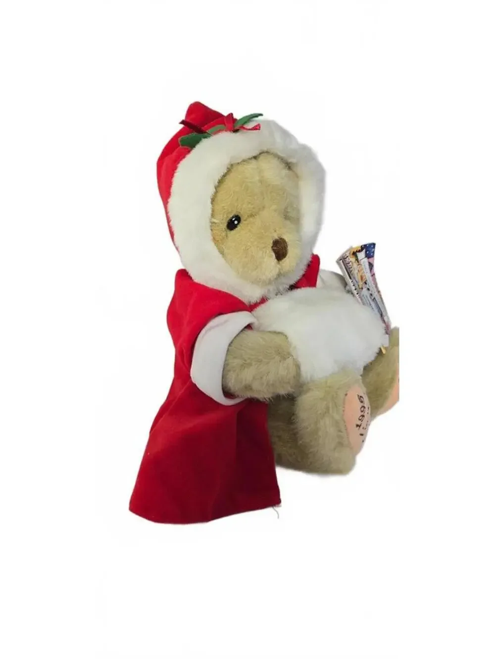 1995 Limited Edition Cherished Teddies Plush Bear in Holiday Outfit